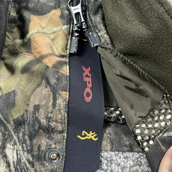 Browning Jacket Mens L Green Mossy Oak Camo Lined Pre Vent Hunting XPO X Change - Picture 5 of 15